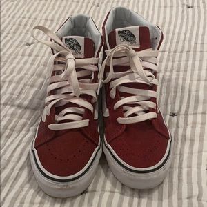 Maroon high top Vans